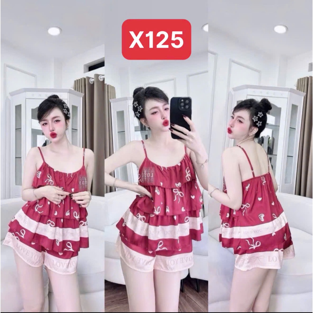 Đồ Ngủ Xếp Li 3 Tầng X1 Kim Thanh - Lụa Latin Short Bông 2 Dây Họa Tiết Dễ Thương Size 40-72kg | BigBuy360 - bigbuy360.vn