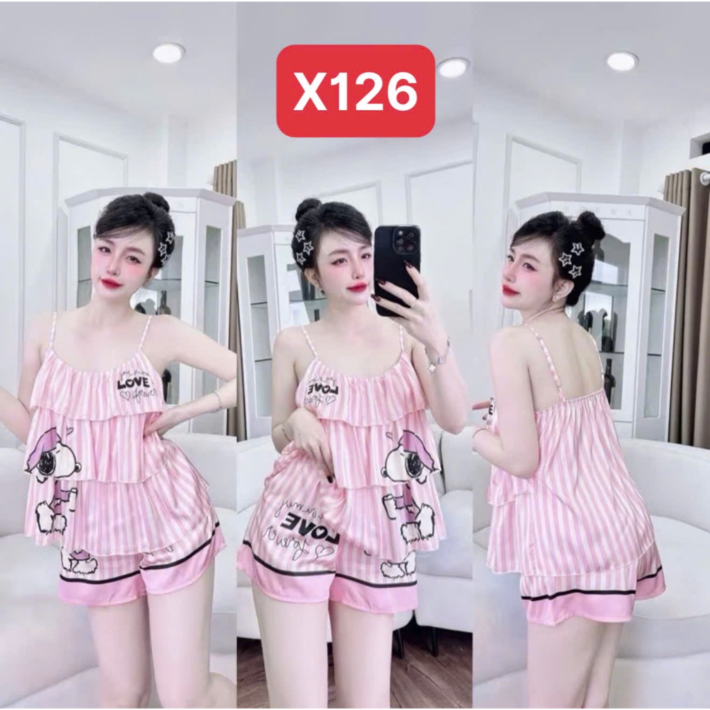 Đồ Ngủ Xếp Li 3 Tầng X1 Kim Thanh - Lụa Latin Short Bông 2 Dây Họa Tiết Dễ Thương Size 40-72kg | BigBuy360 - bigbuy360.vn