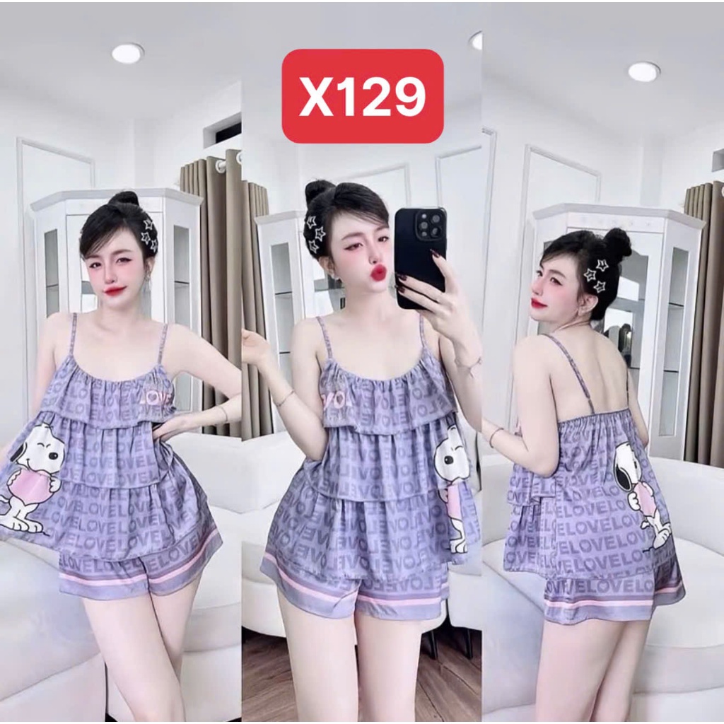 Đồ Ngủ Xếp Li 3 Tầng X1 Kim Thanh - Lụa Latin Short Bông 2 Dây Họa Tiết Dễ Thương Size 40-72kg | BigBuy360 - bigbuy360.vn