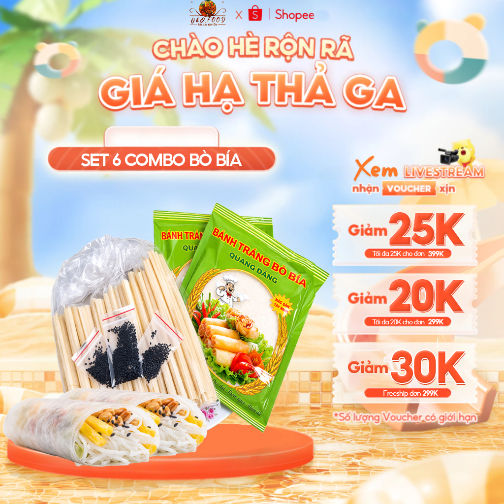 3 SÉT BÒ BÍA NGỌT,BÒ BÍA,BÒ BÍA NGỌT ĐẦY ĐỦ LÁ CUỐN + VỪNG ĐEN +THANH KẸO ĐƯỜNG,ĐỒ ĂN VẶT NGON - OHO