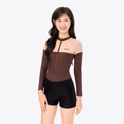 Đồ bơi nữ SOBIE liền thân tay dài chống nắng Floral Nora