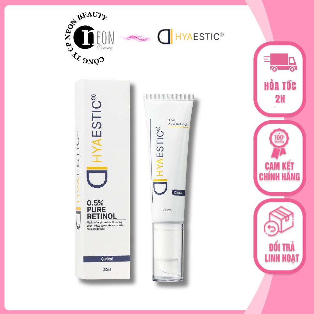 [HÀNG CÔNG TY] Tinh chất tái tạo da chống lão hóa Retinol nguyên chất Hyaestic 0,5%, 1% Pure Retinol