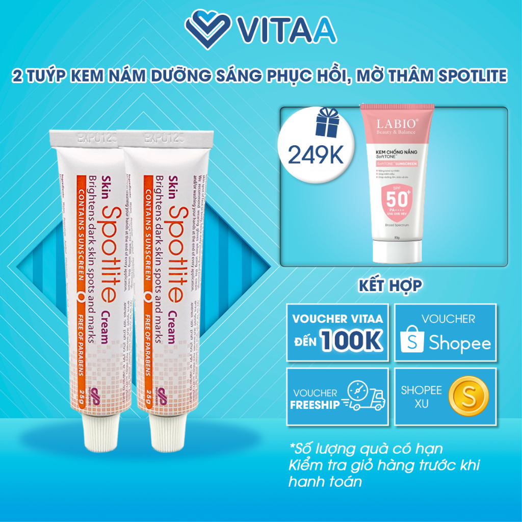 [COMBO 2] Kem Spotlite Hỗ Trợ Giúp Da Sáng Khỏe, Mịn Màng Và Làm Mờ Nám Tàn Nhang