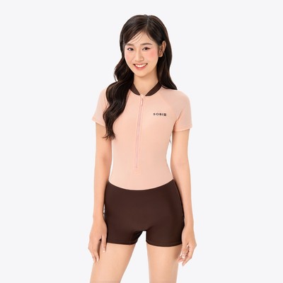 Đồ bơi nữ SOBIE liền thân tay ngắn kín đáo Floral