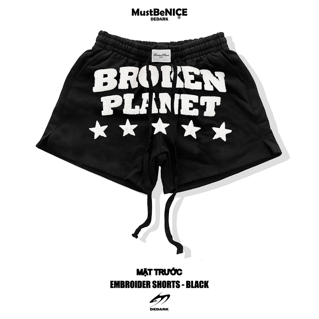 Quần Short 𝐄𝐌𝐁𝐑𝐎𝐈𝐃𝐄𝐑 BLACK DEDARK