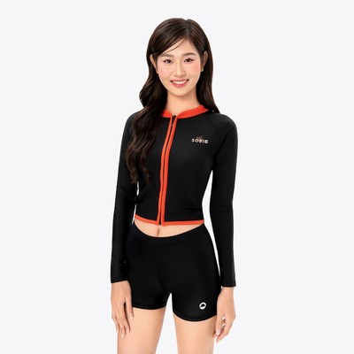 Áo bơi nữ SOBIE croptop tay dài chống nắng Floral Ivy