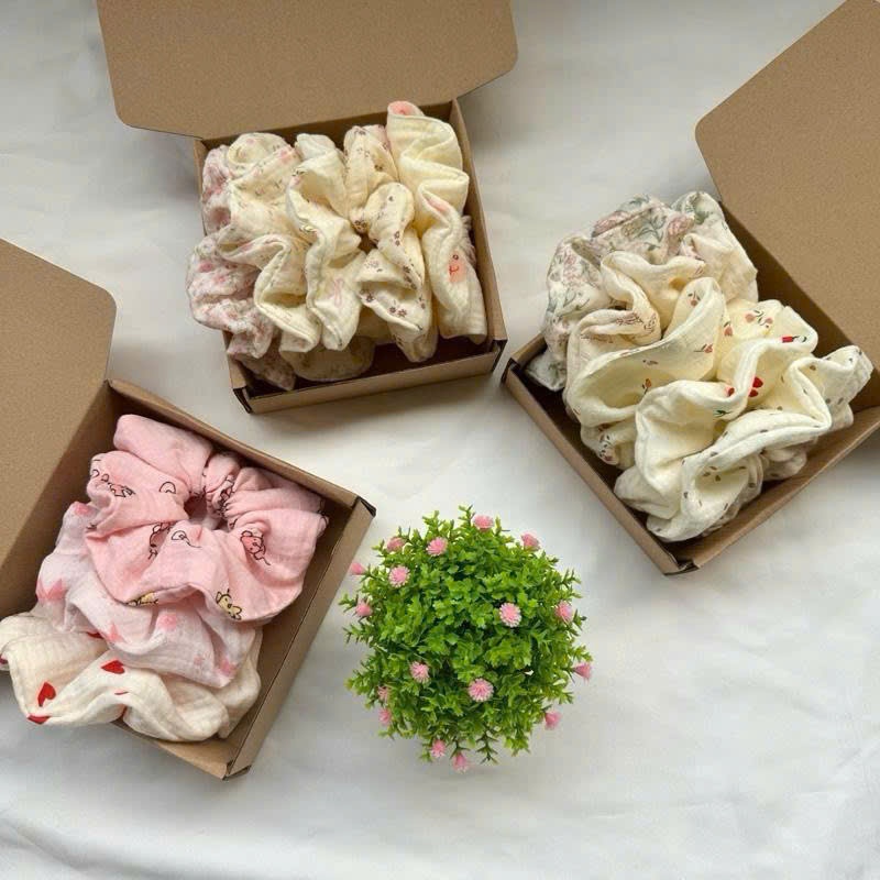 Combo 3-5-10 Chiếc Scrunchies 13cm Form Cơ Bản Nhiều Hoạ Tiết - Kia Studio