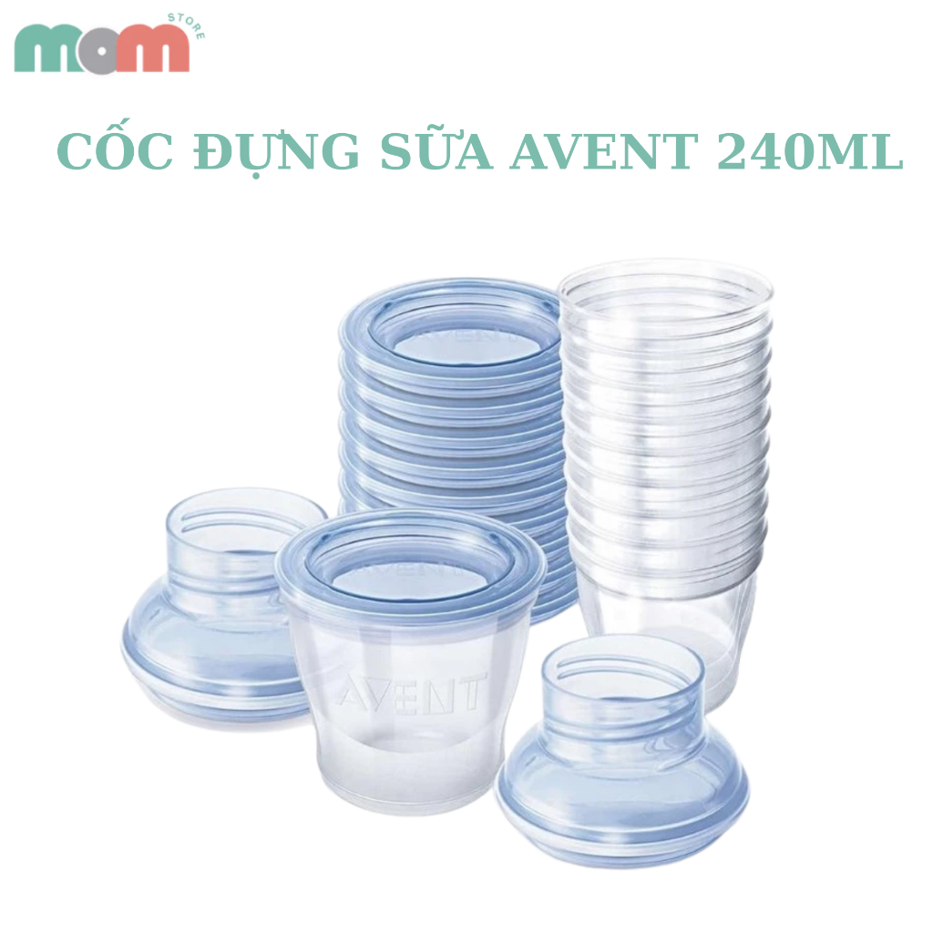 Cốc Trữ Sữa Avent 240ml Chính Hãng, Cốc Đựng Sữa Avent Chất Liệu Nhựa PP An Toàn