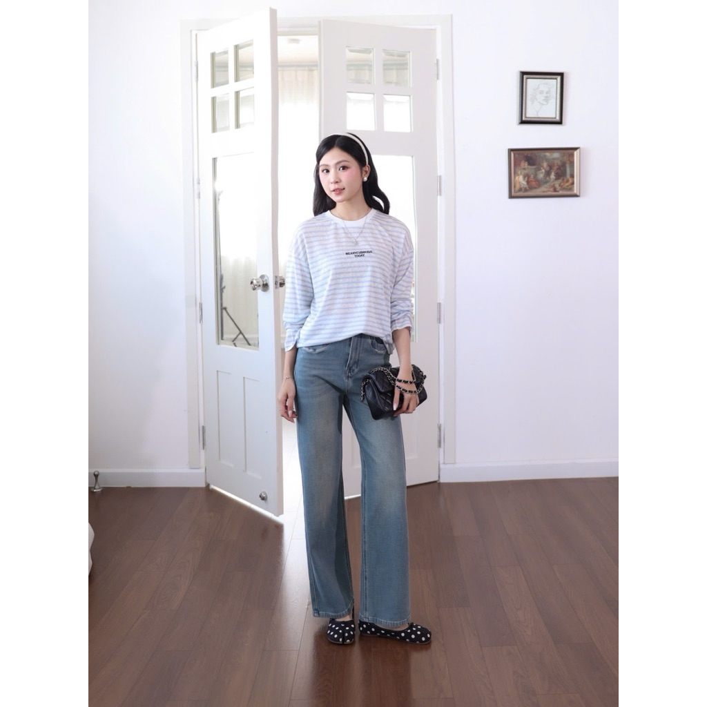 LIN CLOSET [QDL195] Quần jean ống đứng 9 tấc style Hàn Quốc - DECEMBER COLLECTION