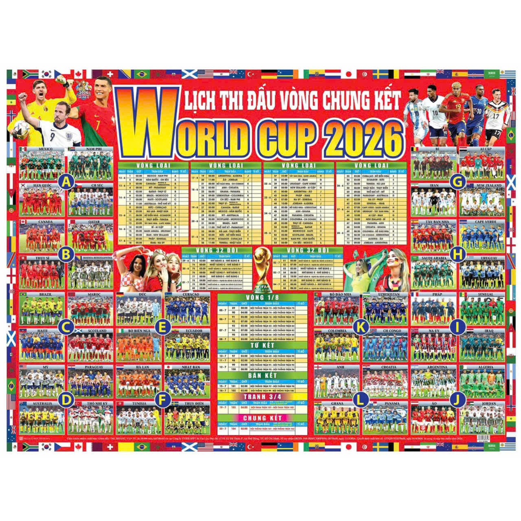 (Shop chính chủ - Giấy bóng đẹp) Lịch thi đấu world cup 202