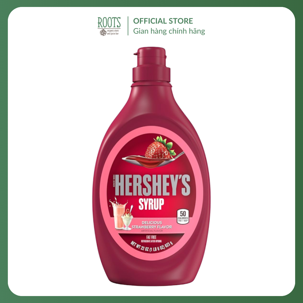 (Ship hỏa tốc) HERSHEY'S - Siro Dâu, Hershey`s Syrup, Delicious Strawberry Flavor, 22 oz (623g)