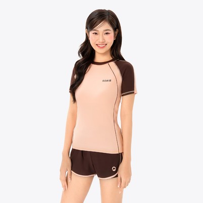 Áo bơi nữ SOBIE tay ngắn kín đáo Floral Chloe