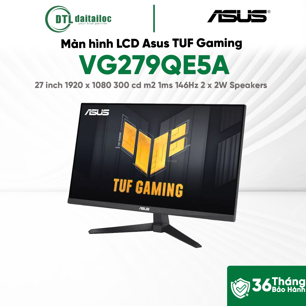 MÀN HÌNH GAMING ASUS TUF GAMING VG279QE5A |27 INCH| FHD| IPS| 146HZ| 1MS SPEAKER| Chính Hãng| Bảo Hà