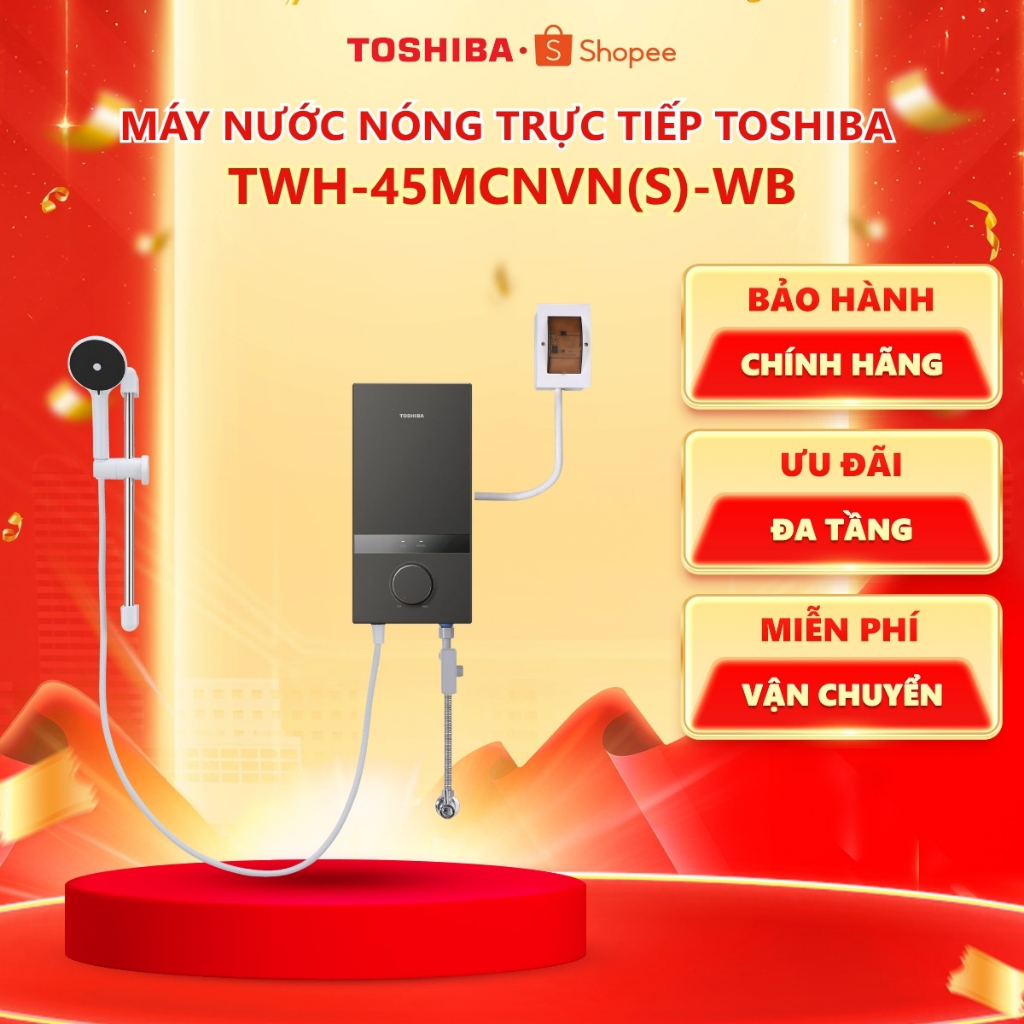 [Shopee giao - lắp 0Đ HCM HN] Máy nước nóng trực tiếp Toshiba TWH-45MCNVN(S)-WB/ TWH-45MCNVN(W)-WB -
