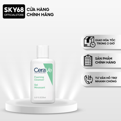 [MINISIZE] Sữa Rửa Mặt Cerave DA DẦU giúp làm sạch sâu kiềm dầu Foaming Facial Cleans 30ML - Xanh Lá Mạ