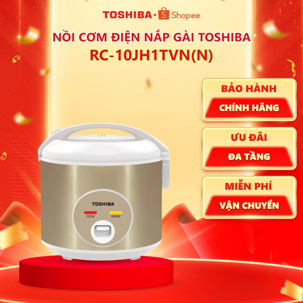 Nồi cơm điện nắp gài Toshiba 1.0L (RC-10JH1TVN(N))/1.8L (RC-18JH1TVN(N)) - Giao hàng hỏa tốc HCM