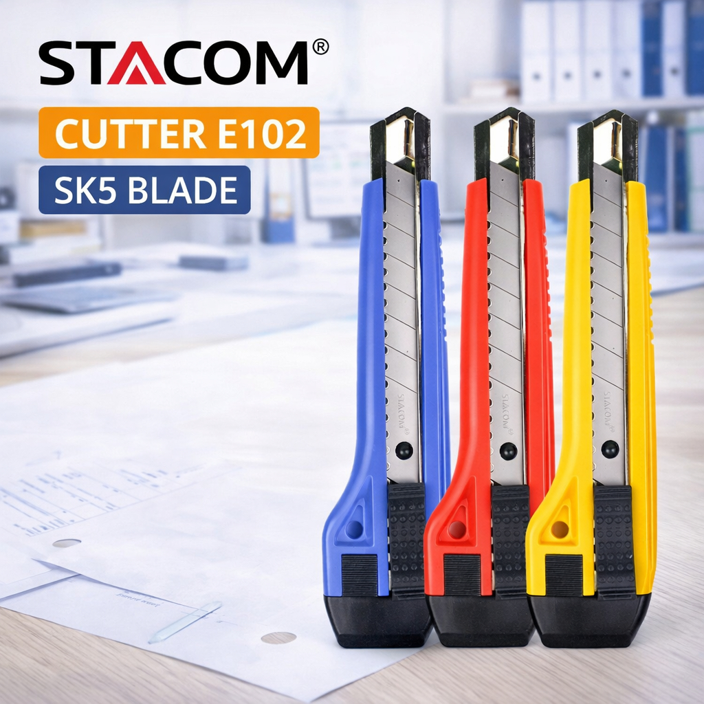 Dao rọc giấy lớn STACOM kèm 01 lưỡi phụ E102