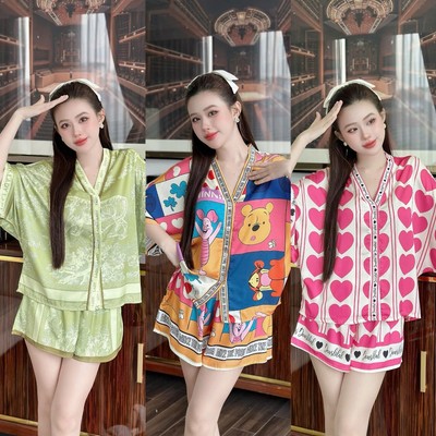 Bộ ngủ nữ pijama mặc nhà set bộ đồ ngủ pyjama Hisexy Lụa Latin Form cánh dơi cổ chữ Y P18