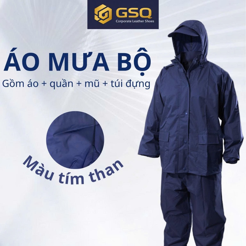 ÁO MƯA BỘ CHÍNH HÃNG CÔNG TY 26 - MÀU TÍM THAN