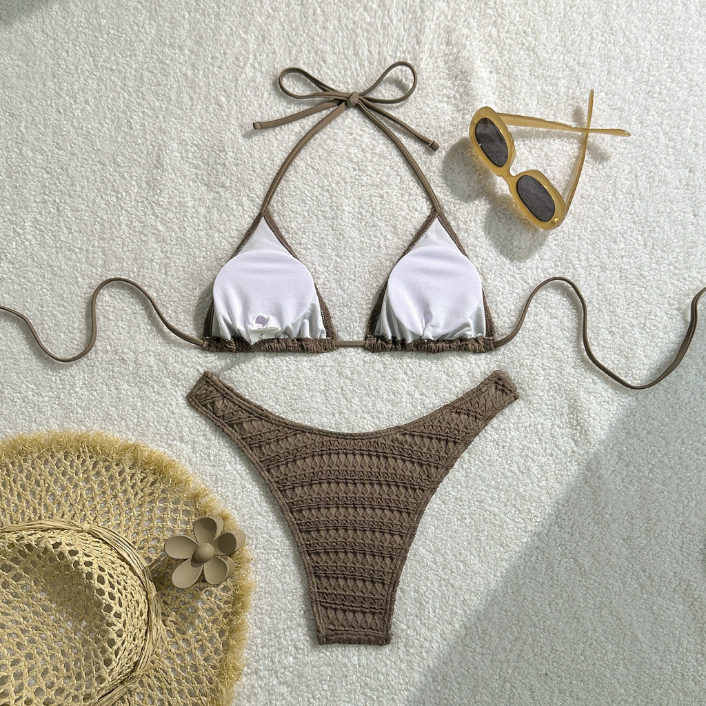 Bikini 2 Mảnh Len Tăm Nhún Bèo Sexy - Đồ Bơi Nữ Hai Mảnh Buộc Dây Tôn Dáng Cao Cấp - Hàng QC Cao Cấp | BigBuy360 - bigbuy360.vn