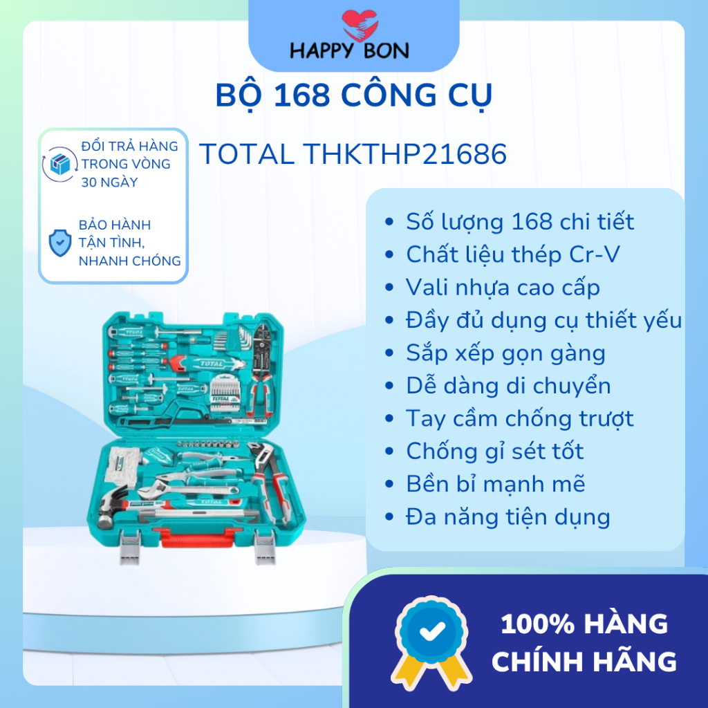Bộ 168 công cụ TOTAL THKTHP21686