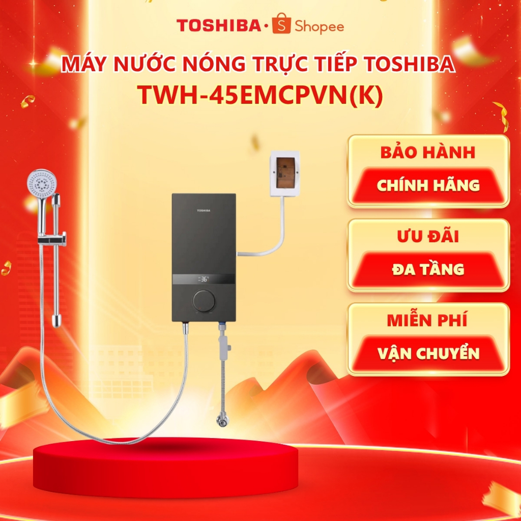 [Shopee giao lắp 0Đ HCM HN] Máy nước nóng trực tiếp Toshiba TWH-45EMCPVN(K)-CB/ TWH-45EMCPVN(S)-CB -