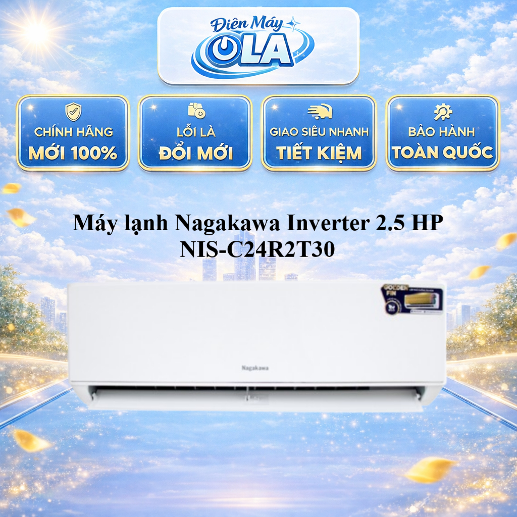 Máy Lạnh Nagakawa 2.5 HP NIS-C24R2T30 - Điều Hòa Inverter 1 Chiều