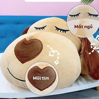 Gấu Bông chó mũi tim - Gấu Bông Ôm Ngủ Thú nhồi bông Tựa Lưng Gác Chân cao cấp Hama