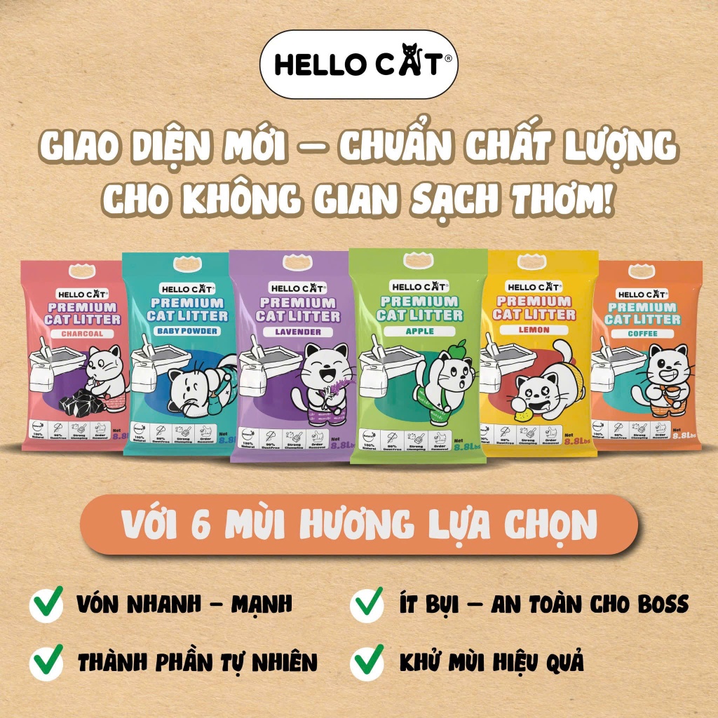 [Combo 2 Tải] Cát Won Cát Vệ Sinh Cho Mèo Tải 6 Túi - Happy Cat