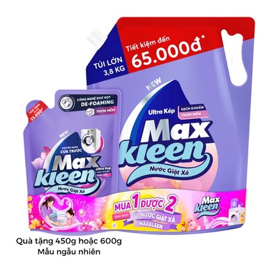 [LIVE] Combo Túi Nước Giặt Xả 3.8kg + Túi Nước Giặt Xả 600g MaxKleen