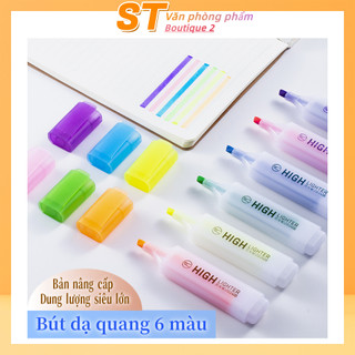 Bút dạ quang màu kẹo bản nâng cấp, dung tích lớn, ra mực đều, đánh dấu nổi bật, dùng cho học sinh ghi chú trọng điểm