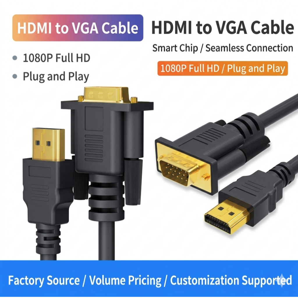 Cable HDMI to VGA 1080P 60Hz