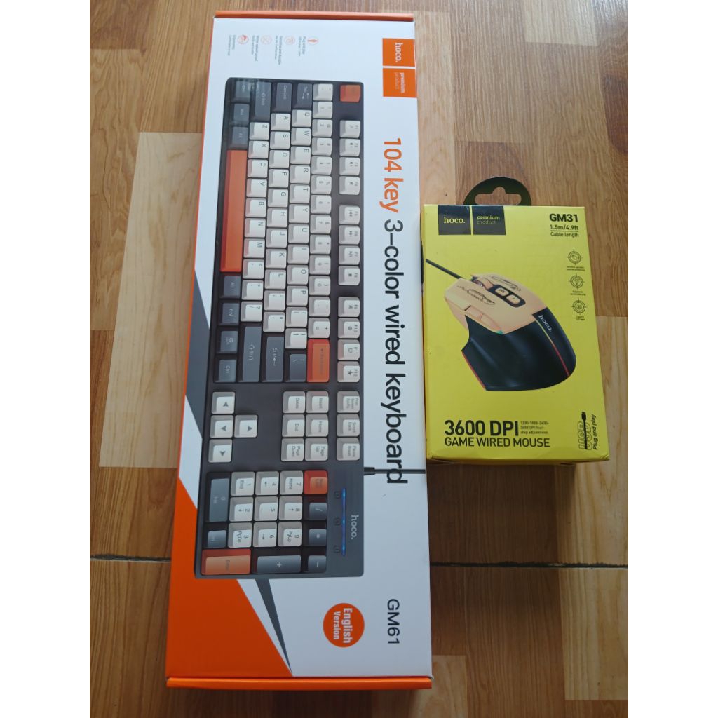 Bộ bàn phím + chuột máy tính có dây Gaming Hoco GM61 và GM31 cổng dây cắm USB