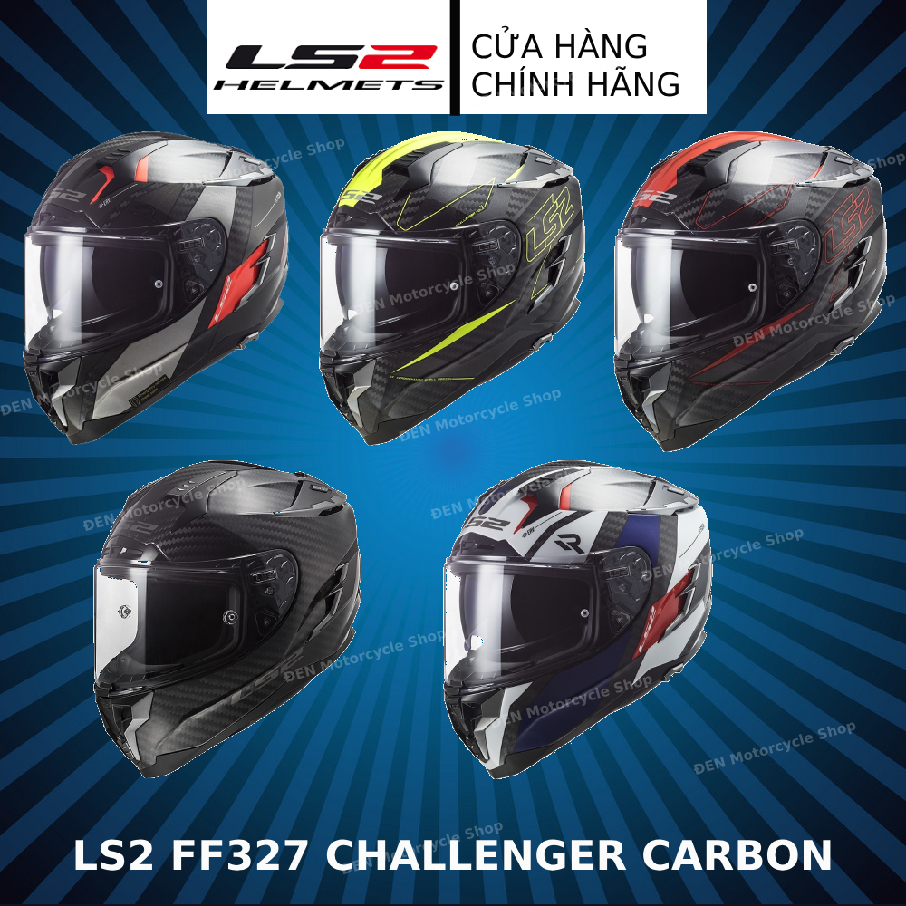 Mũ Bảo Hiểm Fullface LS2 FF327 CHALLENGER CARBON Hai Kính Chính Hãng - Mũ Bảo Hiểm Lái Xe An Toàn