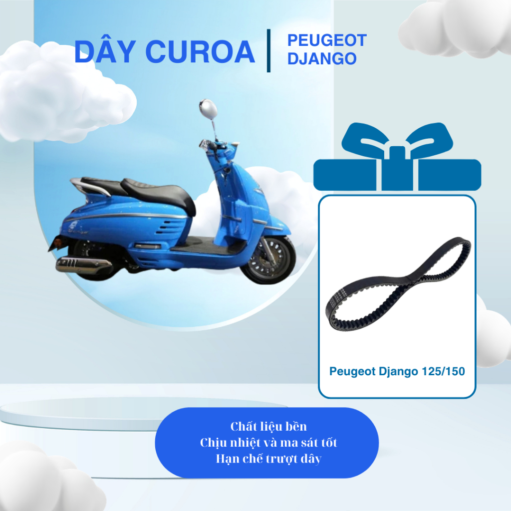 Dây Curoa Peugeot Django 125/150 | Dây Đai Truyền Động Peugeot Django | Phụ Tùng Xe Peugeot