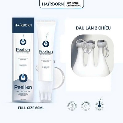 Lăn Mọc Tóc Mocha Hairborn , Tinh Chất Mọc Tóc Công Nghệ Ion Nano 2 chiều , Peel Ion Hairborn 60ml có quà