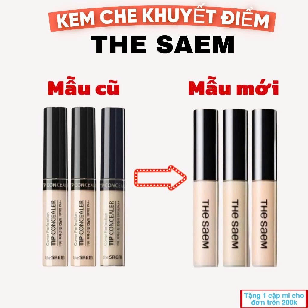 The SAEM Cover Perfection Tip Concealer Kem Che Khuyết Điểm 50ml Và PERIPERA Double Longwear Cover Concealer 5,5g