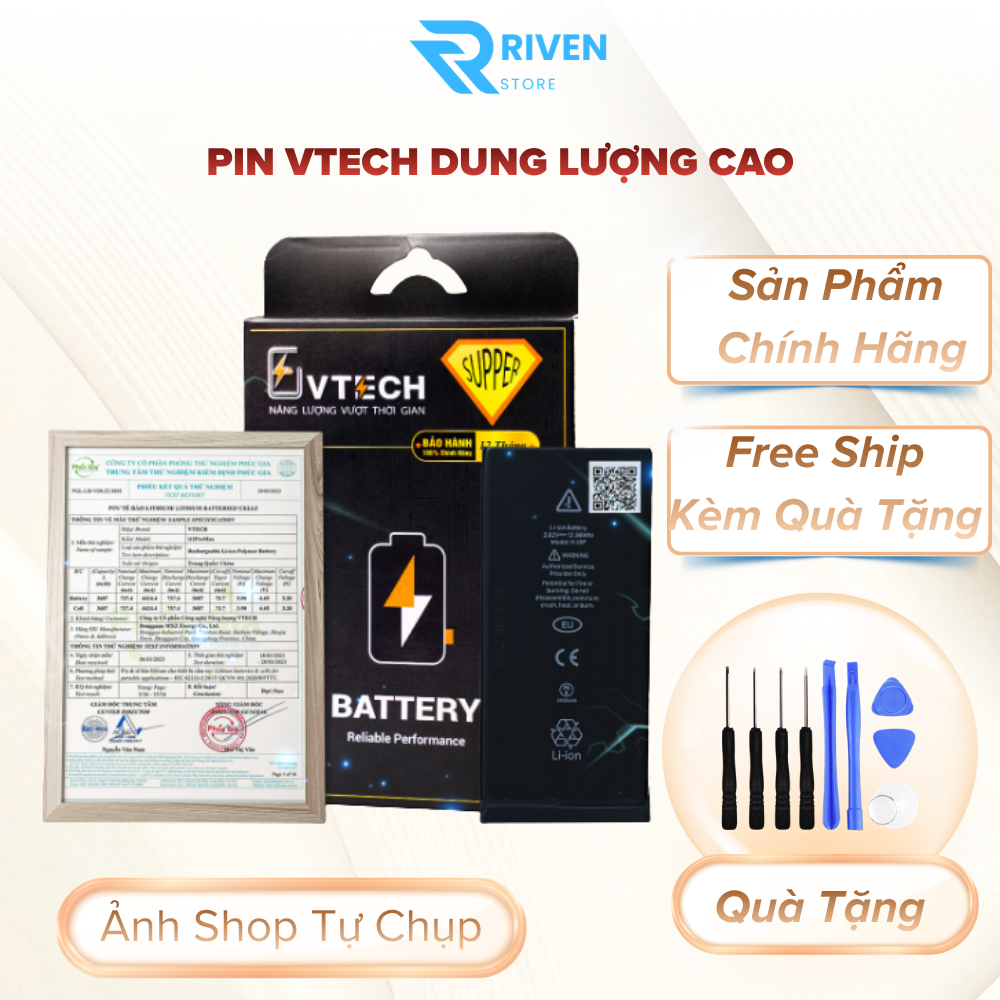 Pin Dung Lượng Cao Chính Hãng Vtech , Kiểm Định Đầy Đủ , Pin Vtech Super DLC Dành Cho IP Từ 6-15PM ,