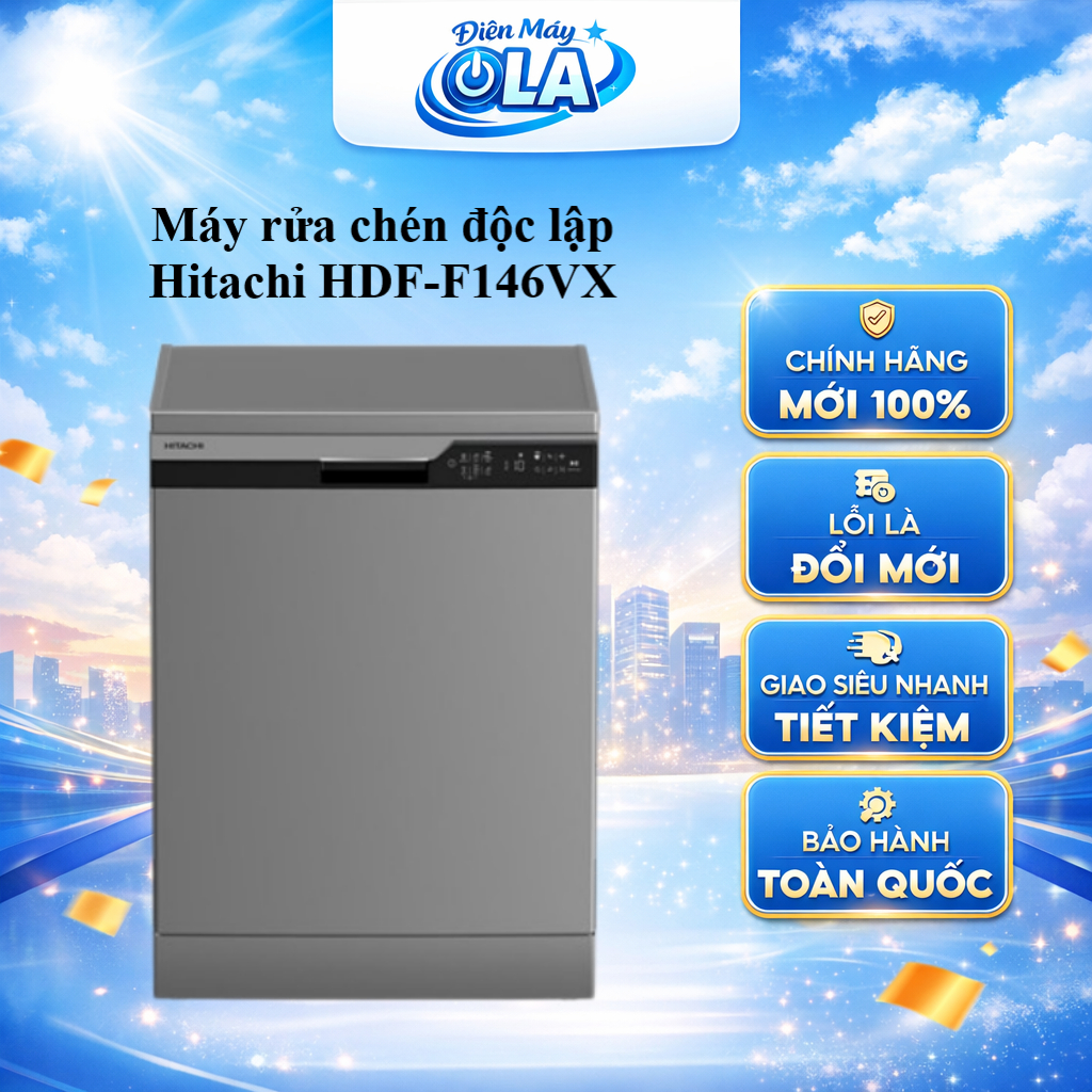 Máy Rửa Chén Độc Lập Hitachi HDF-F146VX - BẢO HÀNH CHÍNH HÃNG - GIAO TOÀN QUỐC
