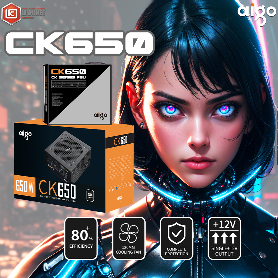 [NGUỒN MÁY TÍNH] AIGO CK650 650W bảo hành 3 năm