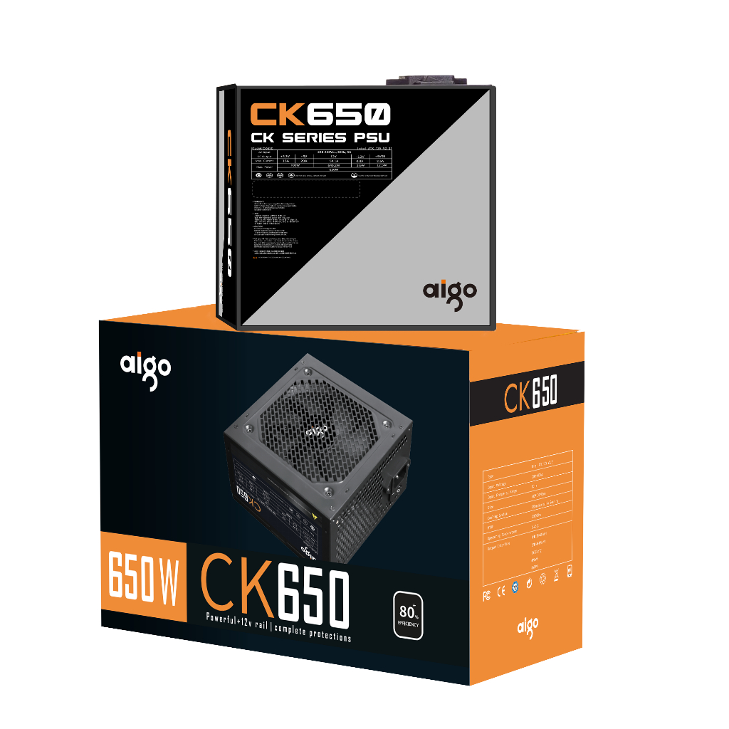 NGUỒN MÁY TÍNH AIGO MODEL CK650 650W - NUỒN MÁY TÍNH CÔNG SUẤT THỰC - CHÍNH HÃNG