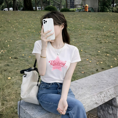 Áo Croptop nữ NA02 in hình ngôi sao chất liệu thun cotton mềm mịn Loza CR8518