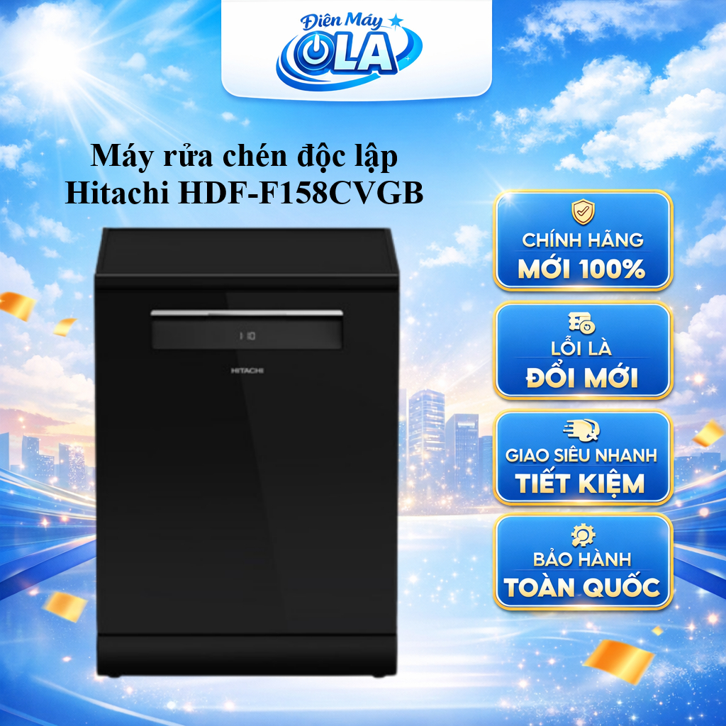 Máy Rửa Chén Độc Lập Hitachi HDF-F158CVGB - Bảo Hành Chính Hãng - GIAO TOÀN QUỐC