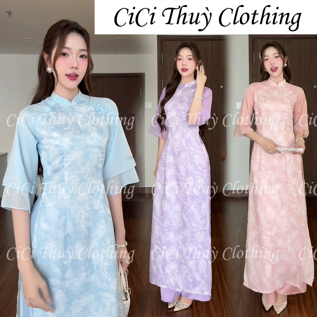 Áo Dài Ánh Hoa - Áo Dài Hottrend 2026 Phù Hợp Giáo Viên, Đi Chơi, Lễ Hội - CiCi Thuỳ Clothing