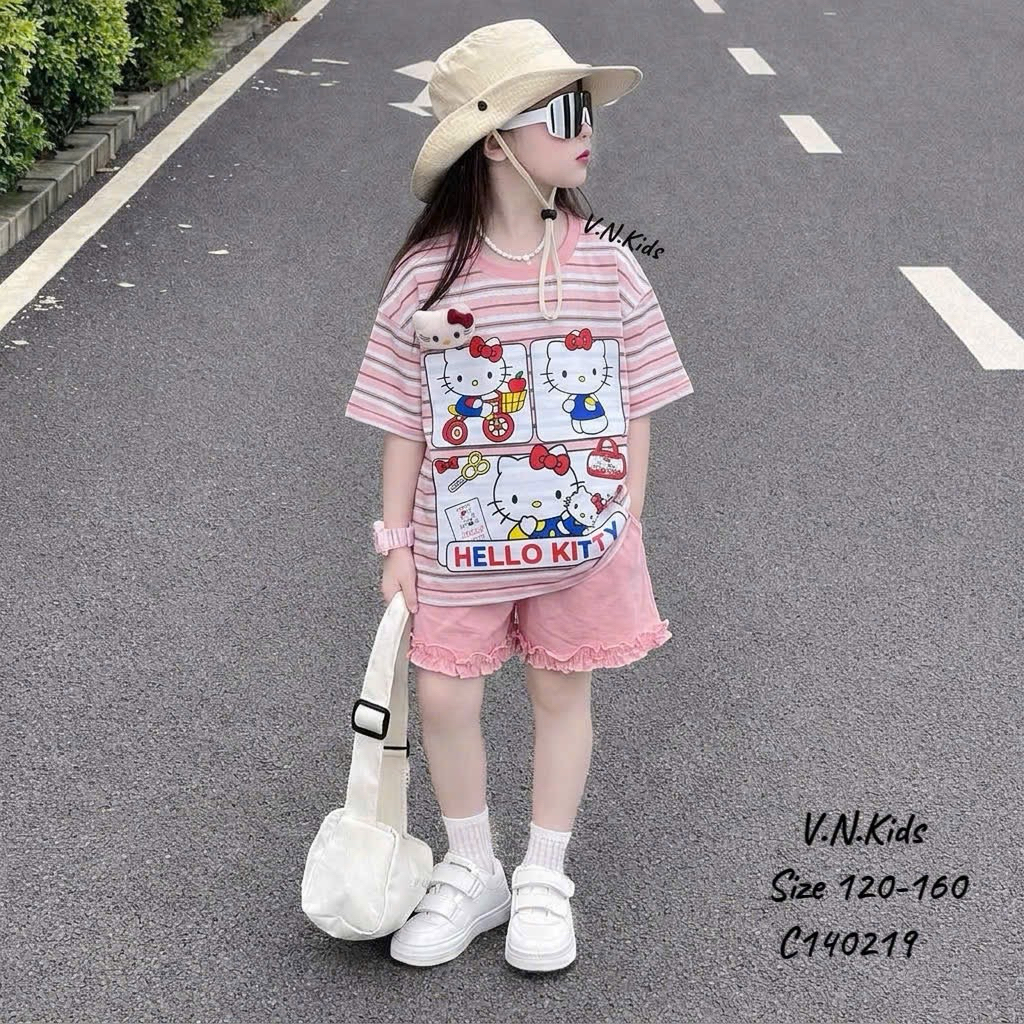 [DoKid]C219-bộ mè kitty kẻ mới ra mắt