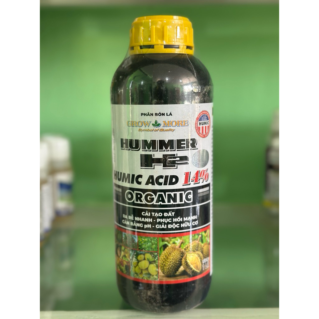 Phân Bón Lá Hữu Cơ  Grow More Hummer H1 Humic Acid 14% - Chai 1lít