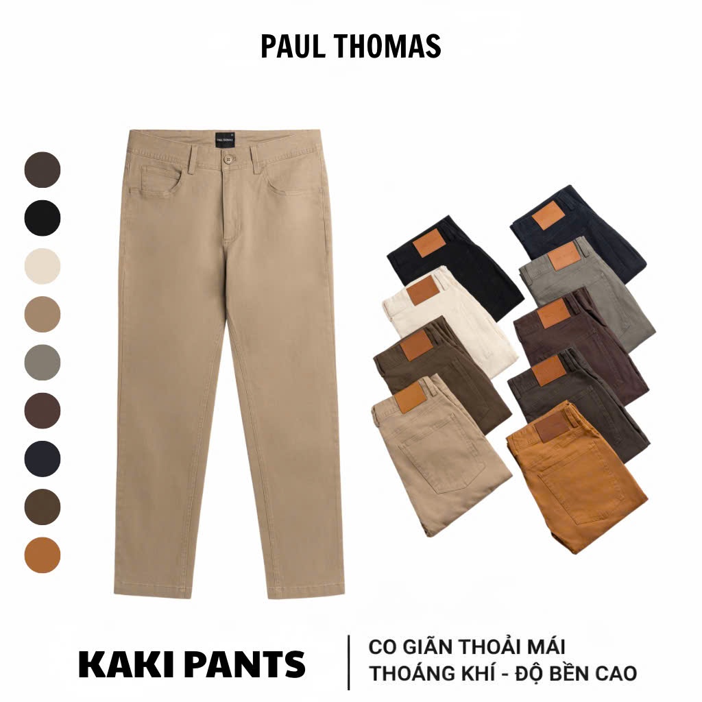 Quần Kaki Nam PAUL THOMAS Dài Basic Dáng Túi Jean, Form Regular