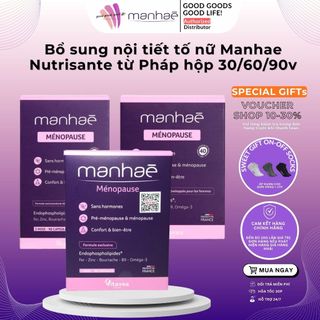 TPBVSK Bổ sung nội tiết tố nữ Manhae Nutrisante điều hòa kinh nguyệt, giảm khô hạn sinh lý nữ từ Pháp