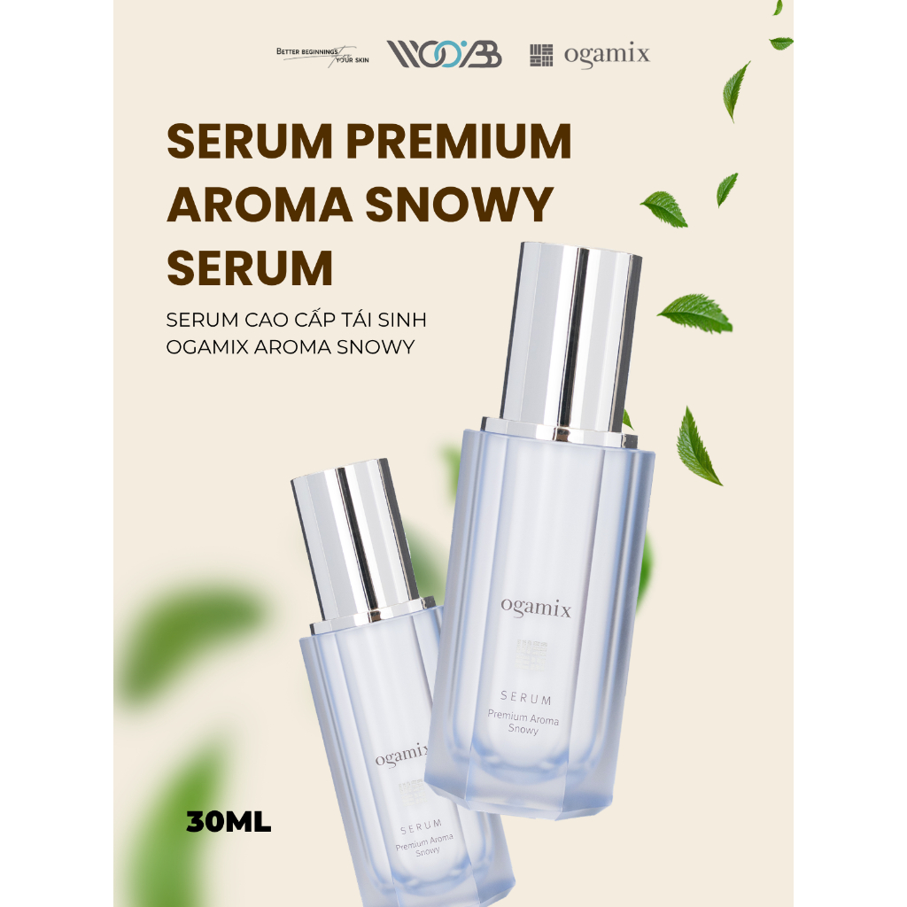 Serum Dưỡng Ẩm Sâu & Làm Trắng Da, Cải Thiện Nếp Nhăn Ogamix Premium Aroma Snowy Serum – 30ml