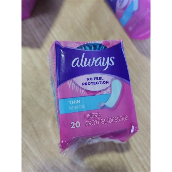 Băng vệ sinh hằng ngày Always Thin Mince Liners không mùi 20 miếng/ 162 miếng (Mỹ)